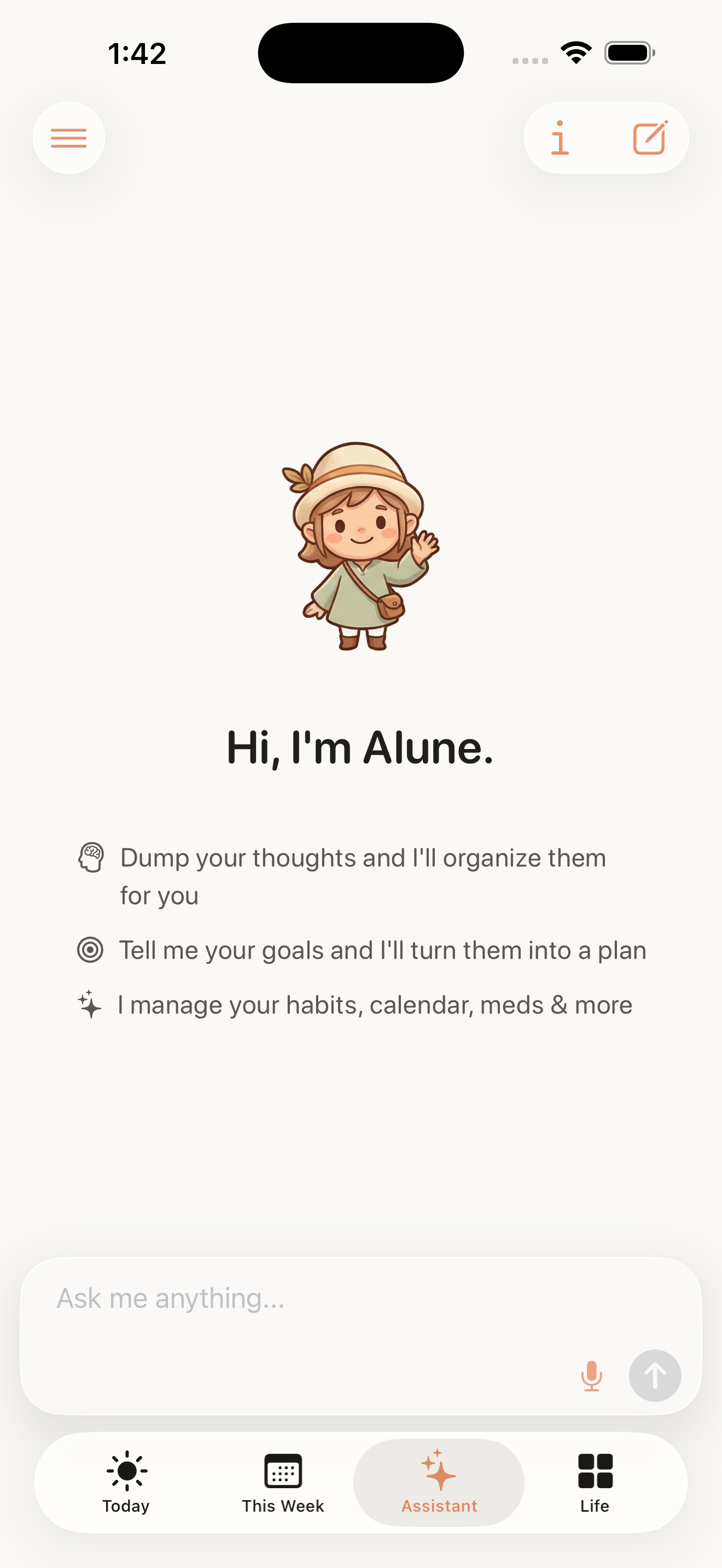 Assistant screen