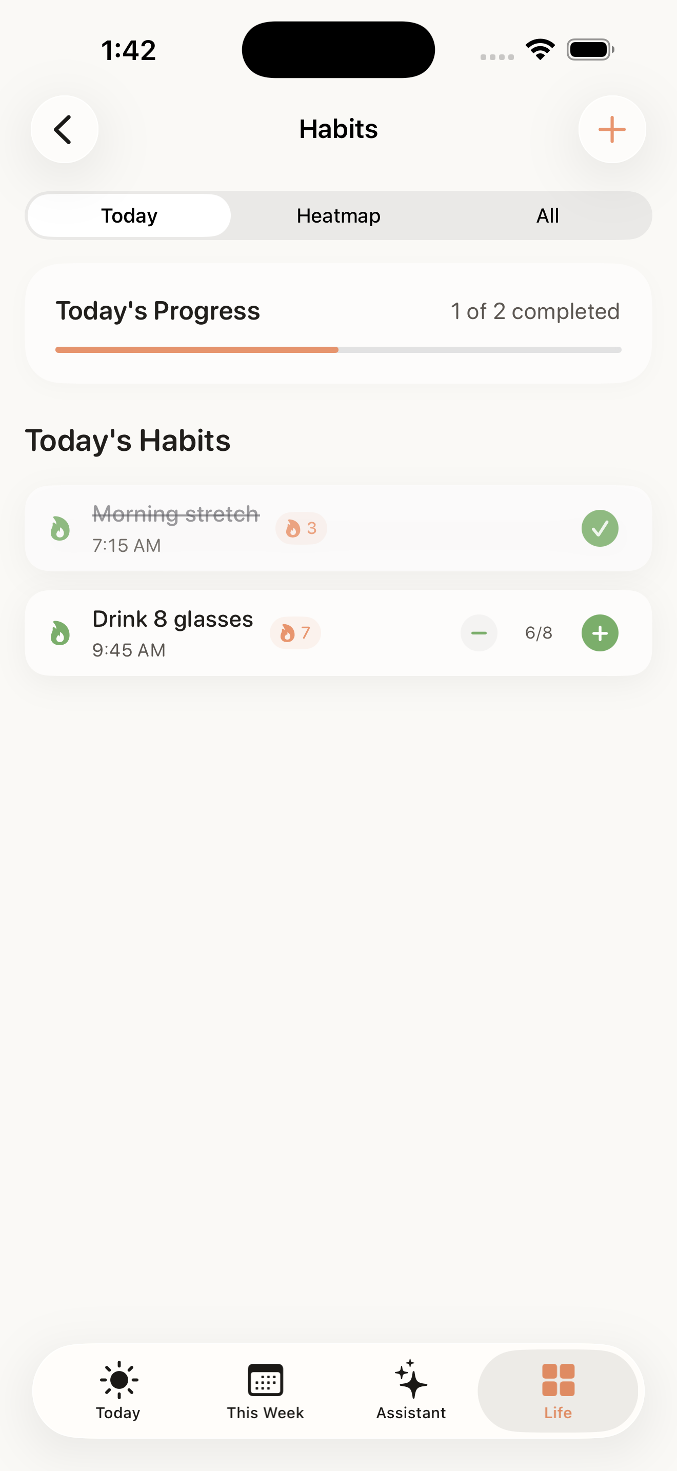 Habits heatmap